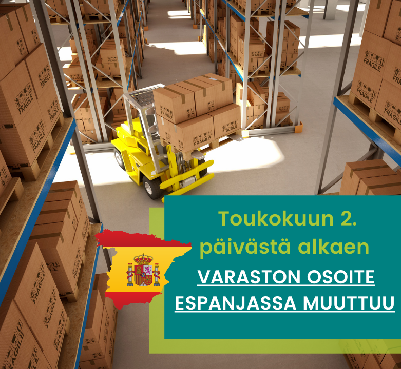 Varaston osoite Espanjassa muuttuu!