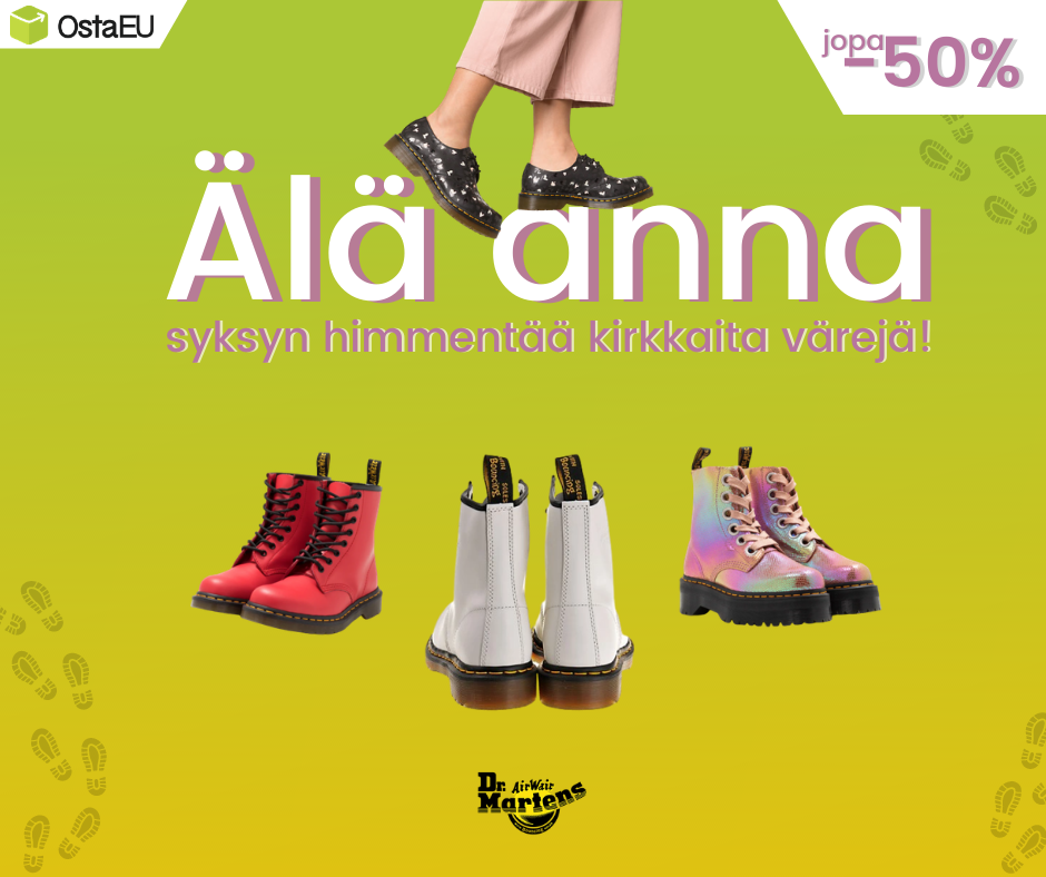 Upea tilaisuus ostaa suosittuja Dr.Martens kenkiä!