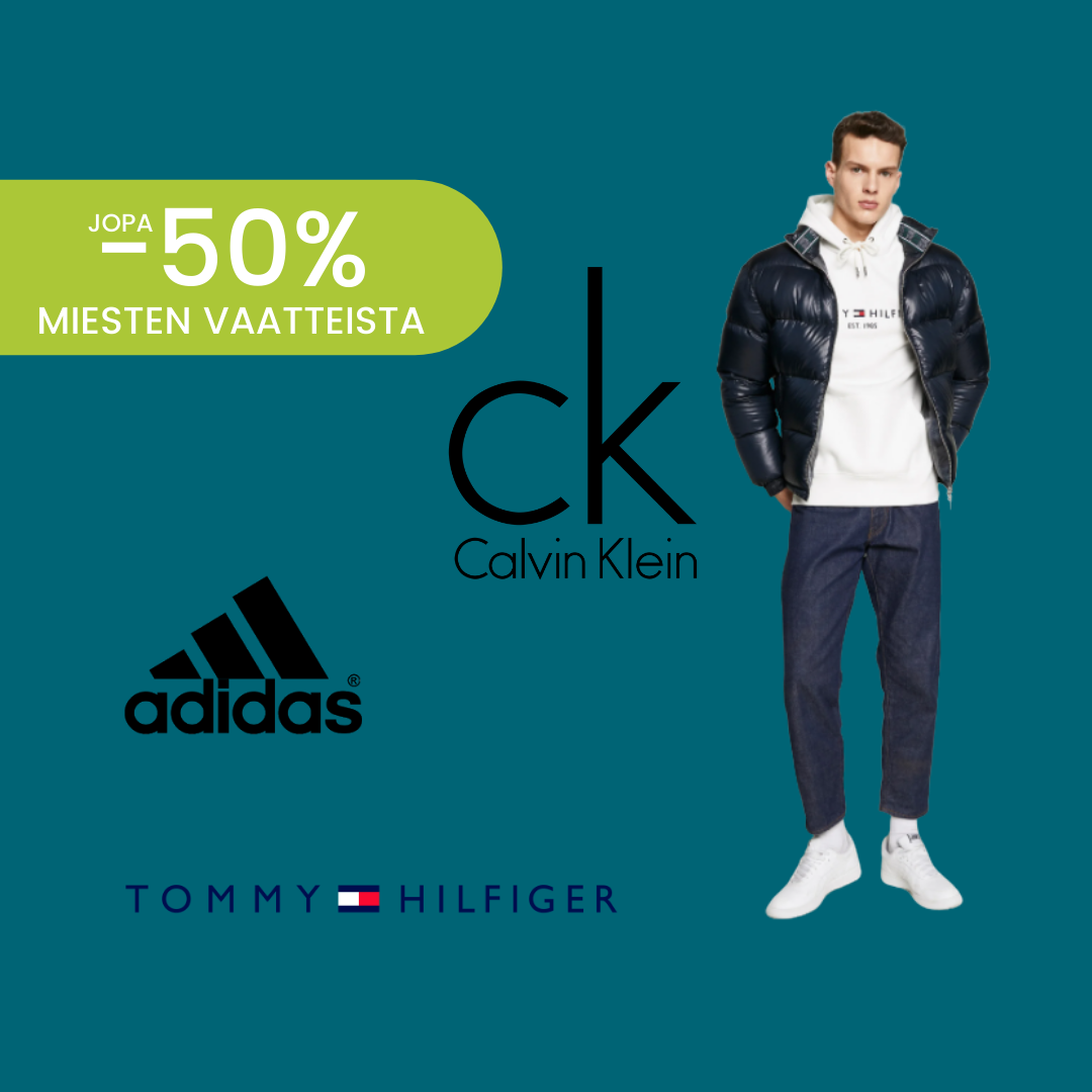 Jopa -70% miesten vaatteista